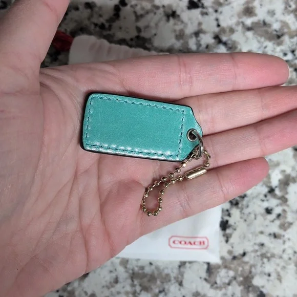 Authentic Coach Hang Tag In Aqua Turquoise Blue 2" x 1" - Picture 6 of 6